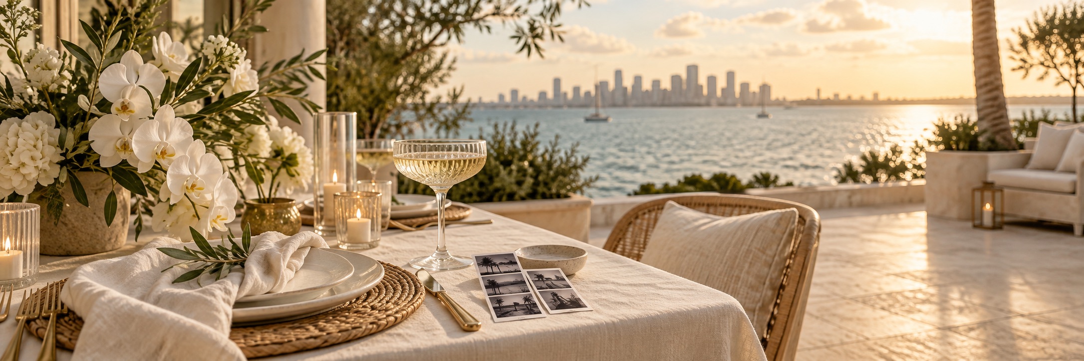 Miami waterfront celebration with photo keepsakes