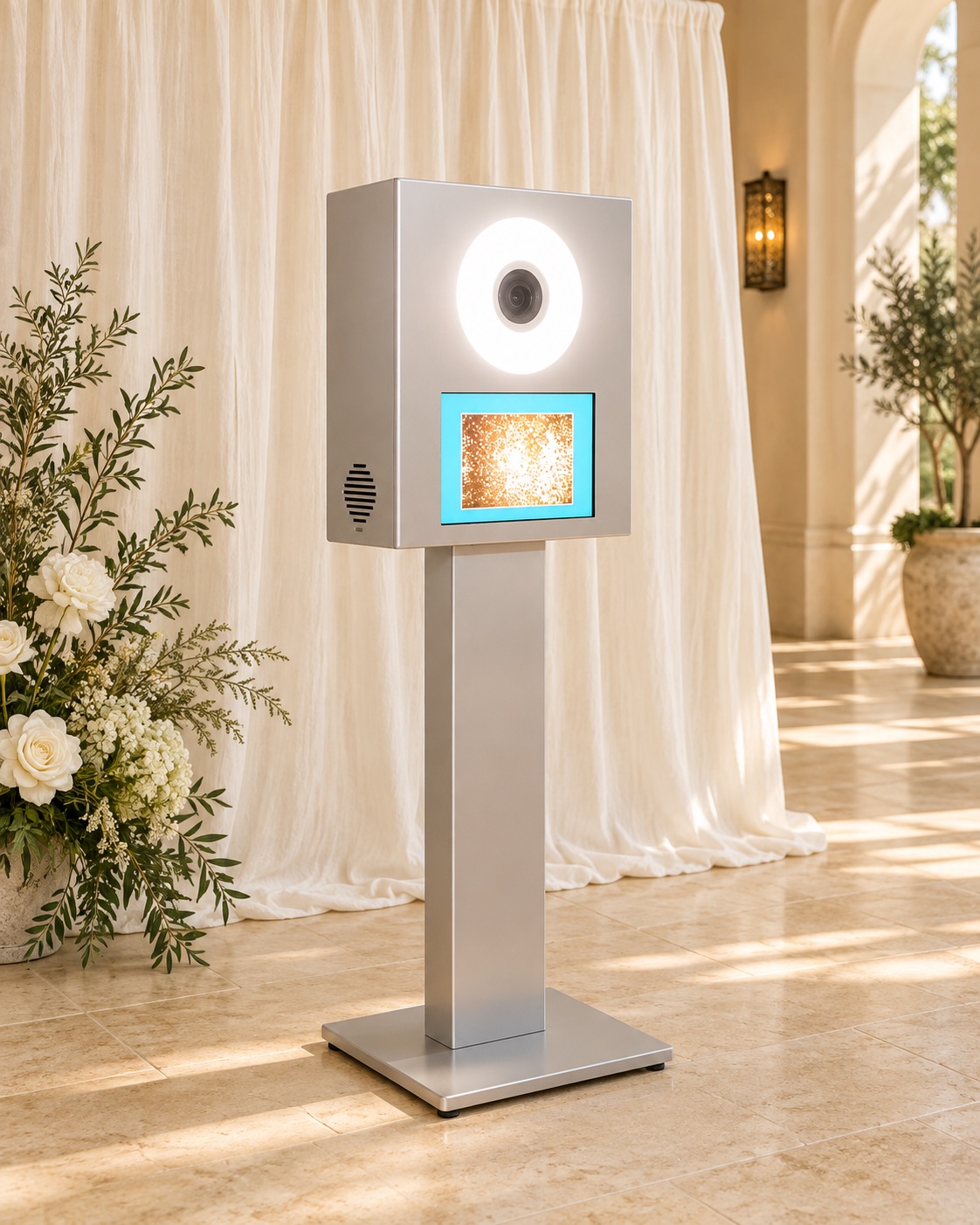 Open air photo booth with props and prints